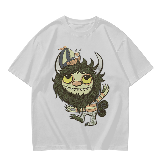 Olive T-Shirt With Where the Wild Things Art Print