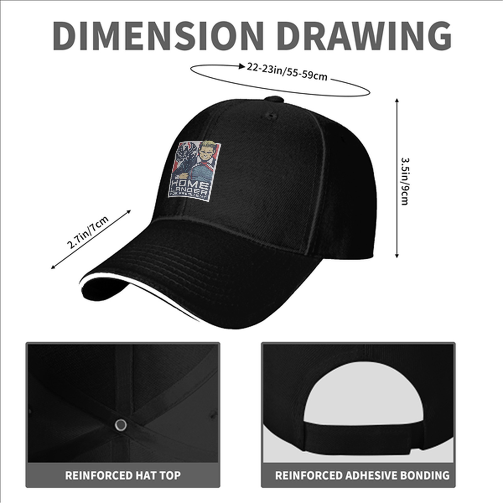 Homelander For President Graphic Black Baseball Cap