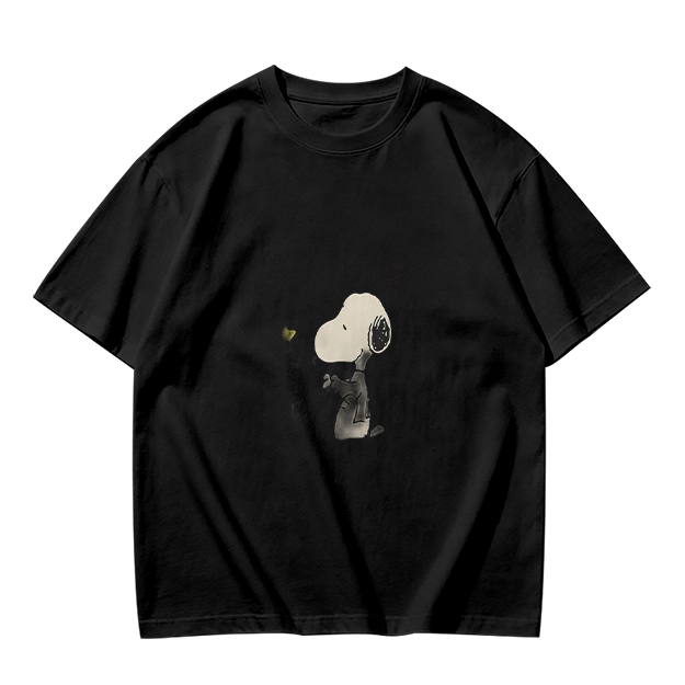 Olive Green T-Shirt With Snoopy Graphic Print