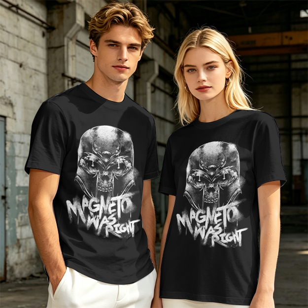 Olive Magneto Graphic T-Shirt with 'Magneto Was Right' Print