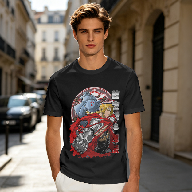 Fullmetal Alchemist Elric Brothers Graphic T-Shirt Design