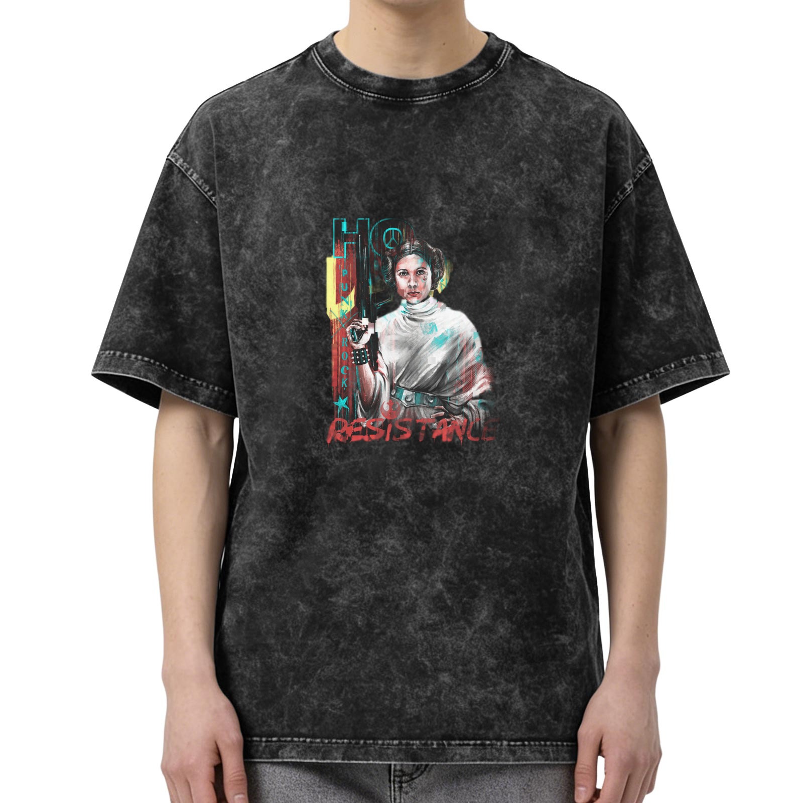 Star Wars Princess Leia Resistance Graphic Stonewashed T-Shirt