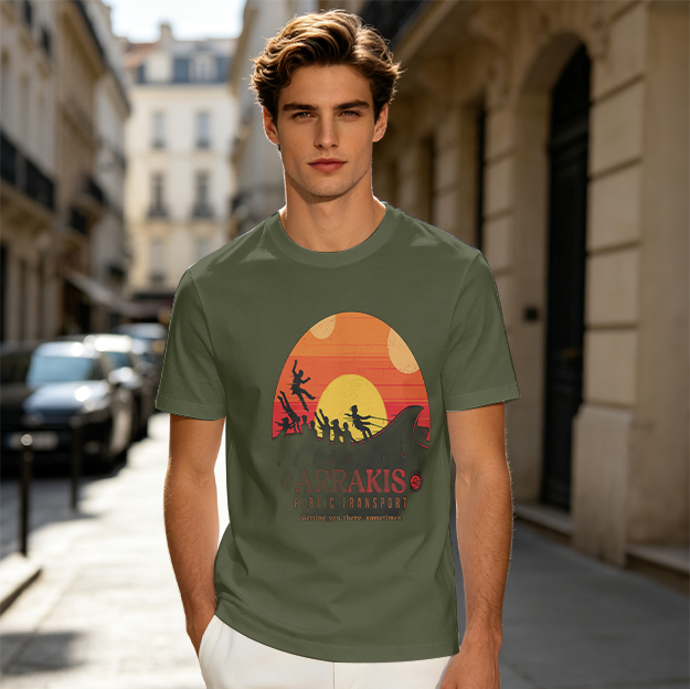 Arrakis Public Transport Sandworm Sunset Silhouette T-Shirt