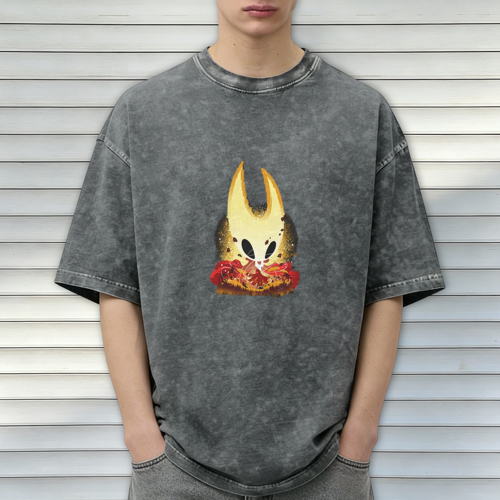 Hollow Knight Hornet Graphic Dark Wash T-Shirt