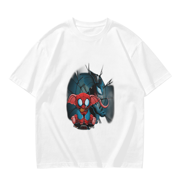 Olive T-Shirt With Spider-Eleven And Venom-Inspired Graphic Print