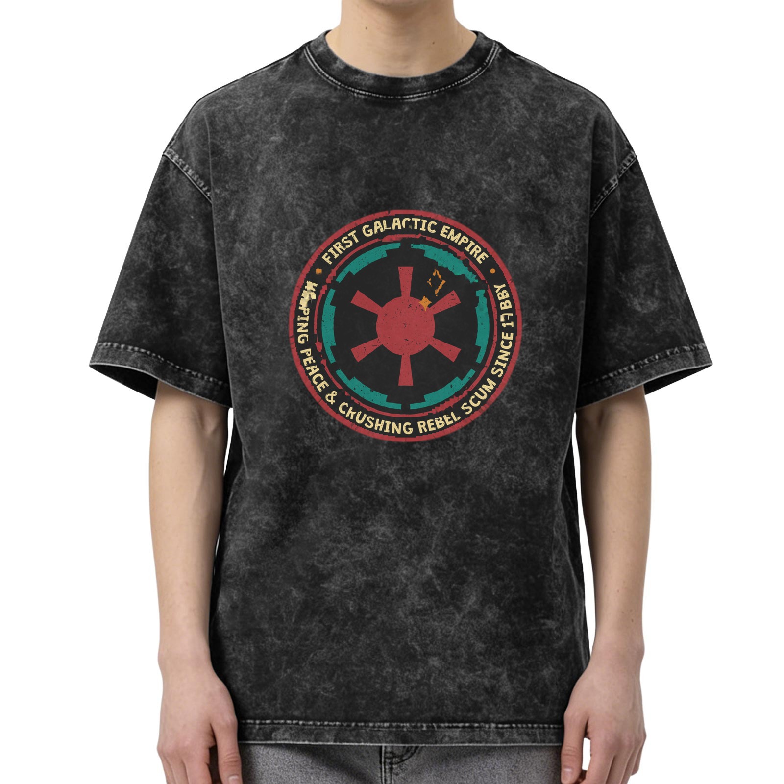 First Galactic Empire Distressed Graphic T-Shirt