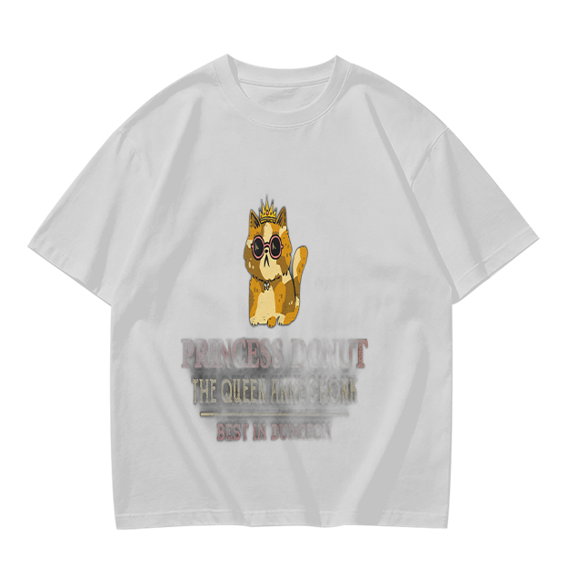 Olive T-Shirt With Princess Cat Graphic And Sunglasses