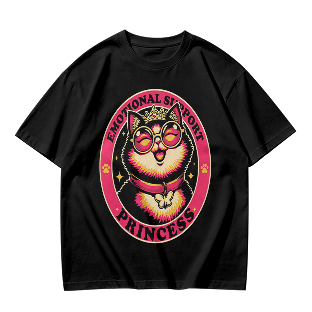 Emotional Support Princess Cat Graphic T-Shirt