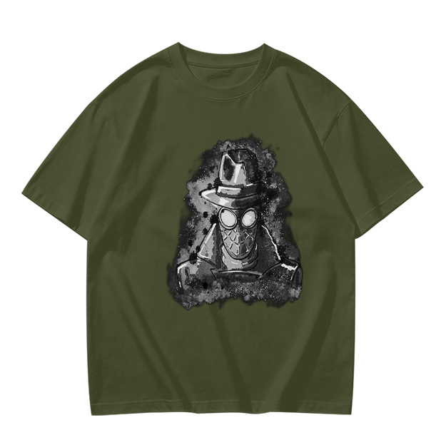 Olive T-Shirt Featuring Noir Spider-Man Ink Artwork