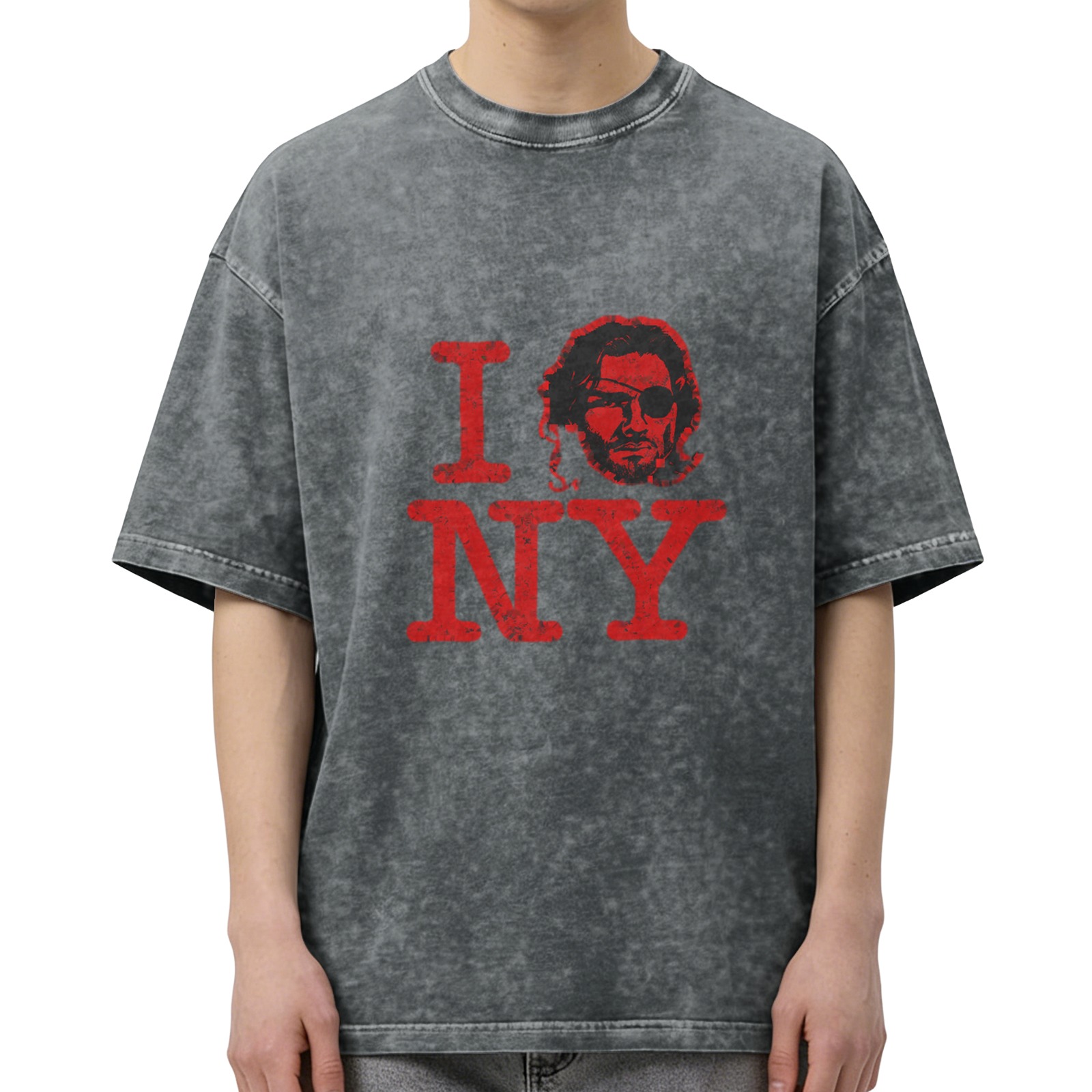 Vintage Wash 'I Heart NY' Snake Plissken Graphic T-Shirt