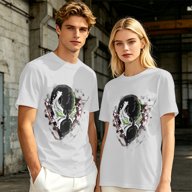 Olive T-shirt with Spawn Character Mask Graphic Print