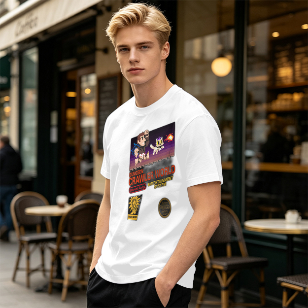 Dungeon Crawler World Retro Pixel Game Graphic T-Shirt