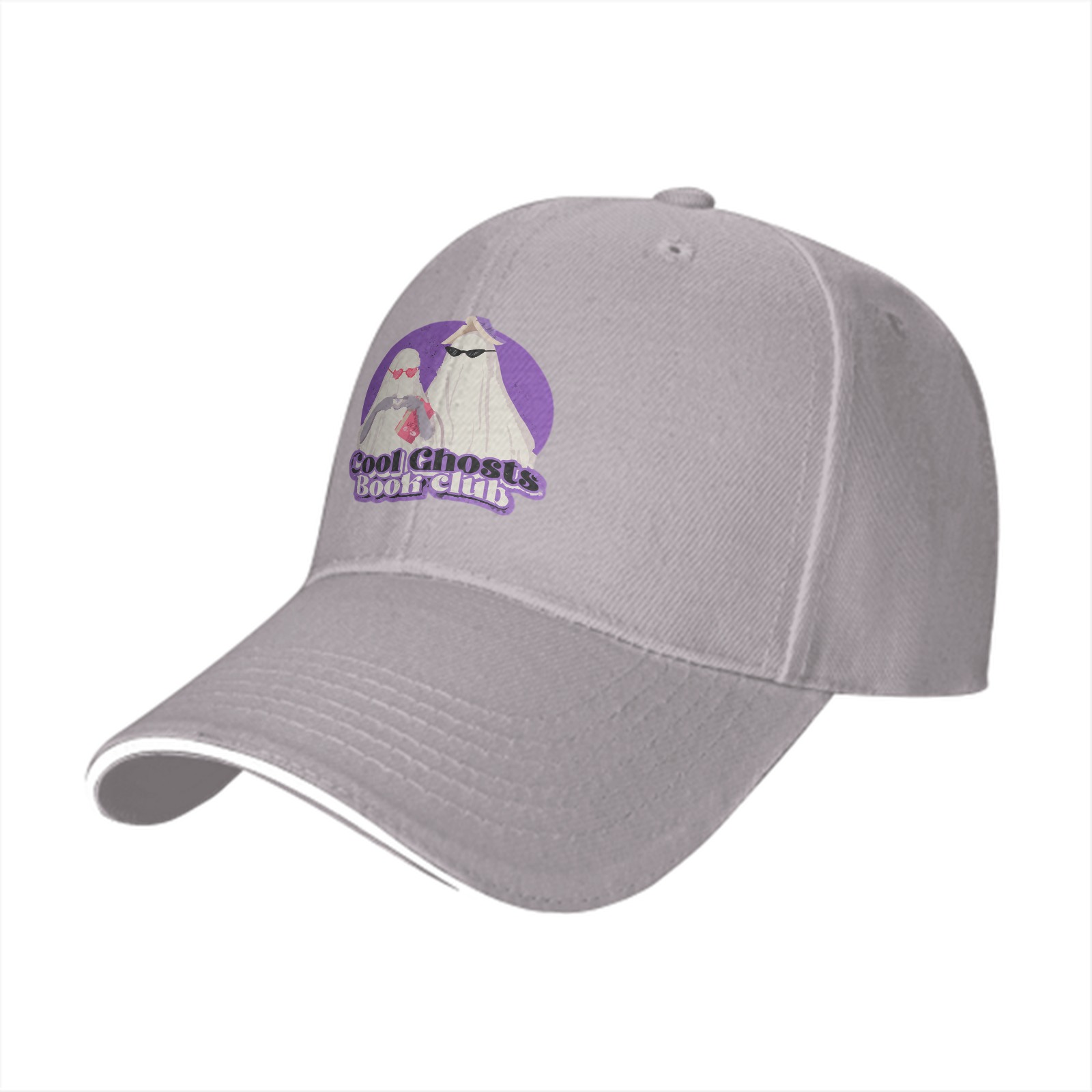 Cool Ghosts Book Club Graphic Black Baseball Cap
