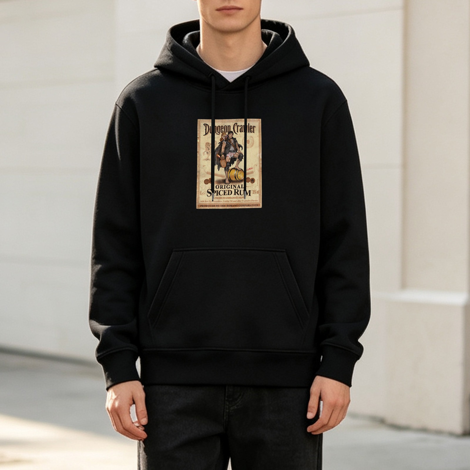 Dungeon Crawler Original Spiced Rum Graphic Black Hoodie