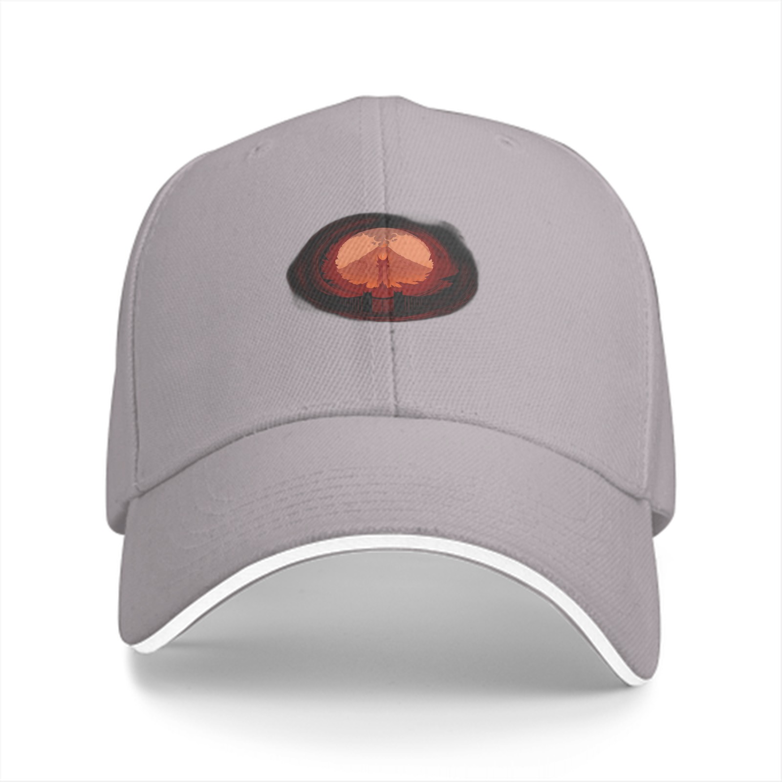 Black Baseball Cap with Volcanic Mushroom Cloud Graphic