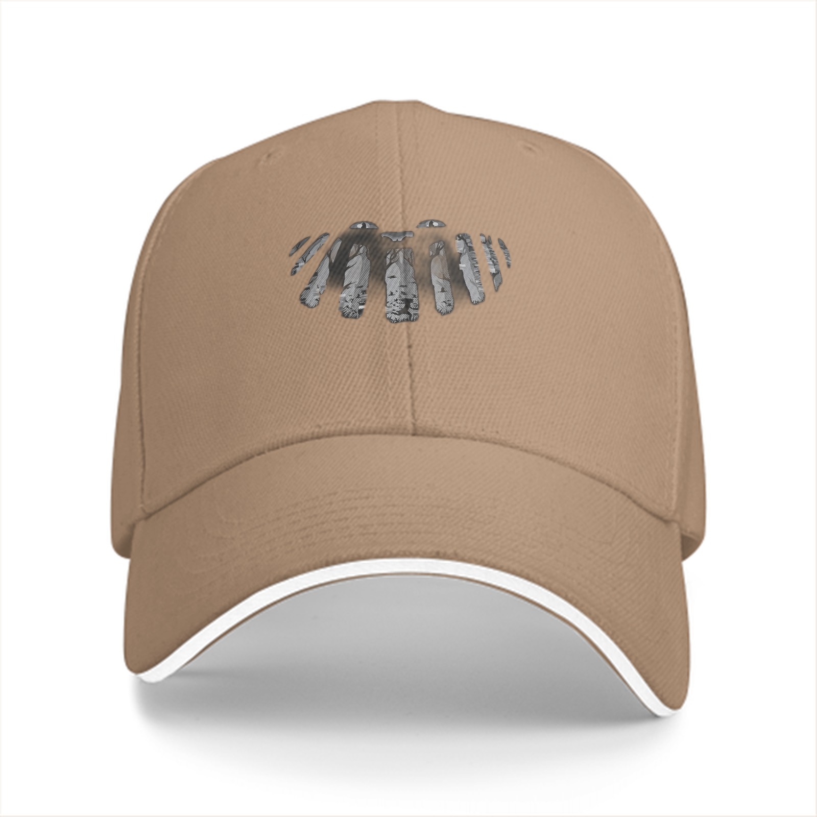 Black Baseball Cap With Distressed Skeleton Hand Print Design