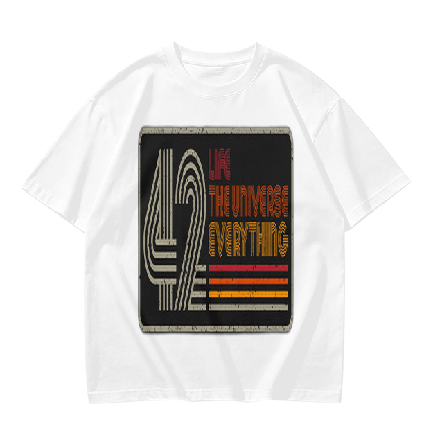 42 Life The Universe Everything Retro Graphic Olive T-Shirt