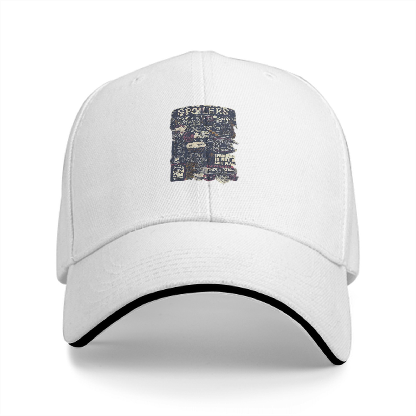 Black Baseball Cap With Spoilers Themed Graphic Print