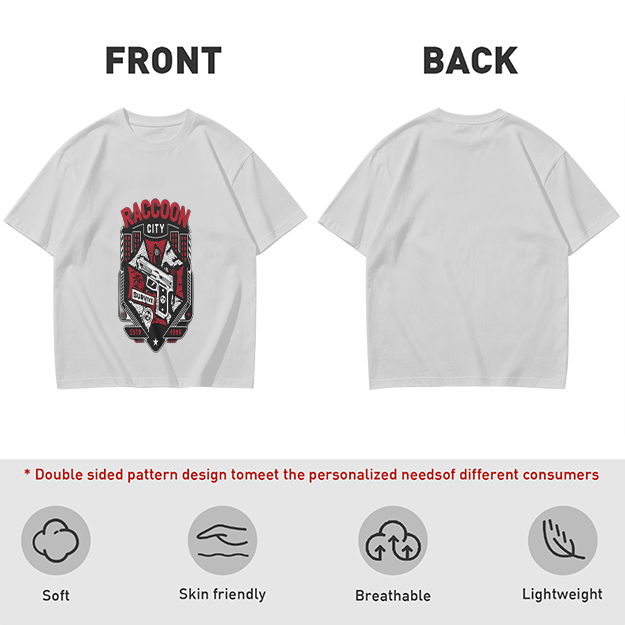 Olive T-Shirt With Raccoon City Gun Graphic Print