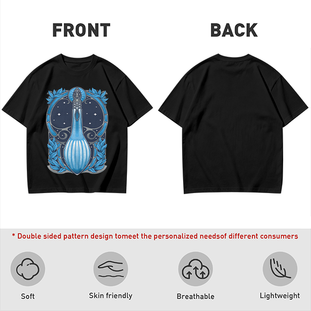 Olive T-Shirt With Art Nouveau Celestial Lute Graphic Print