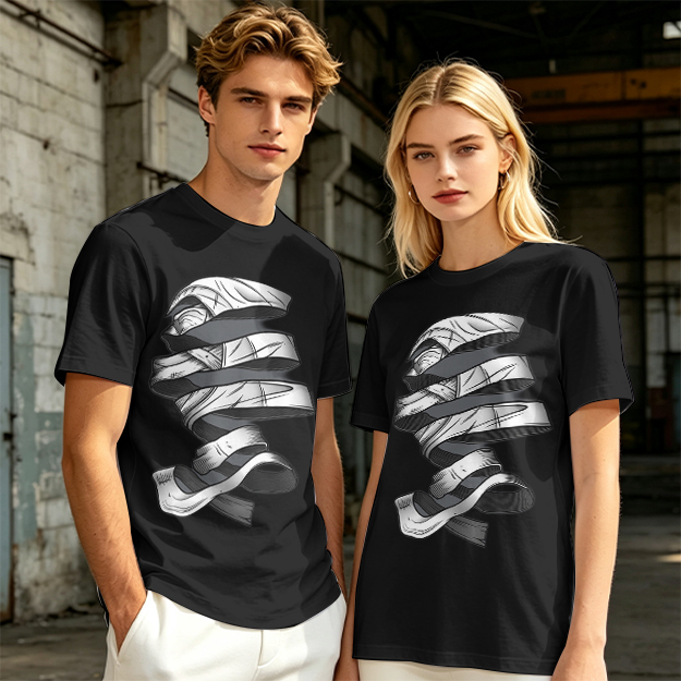 Olive T-Shirt With Twisted Bandage Graphic Print