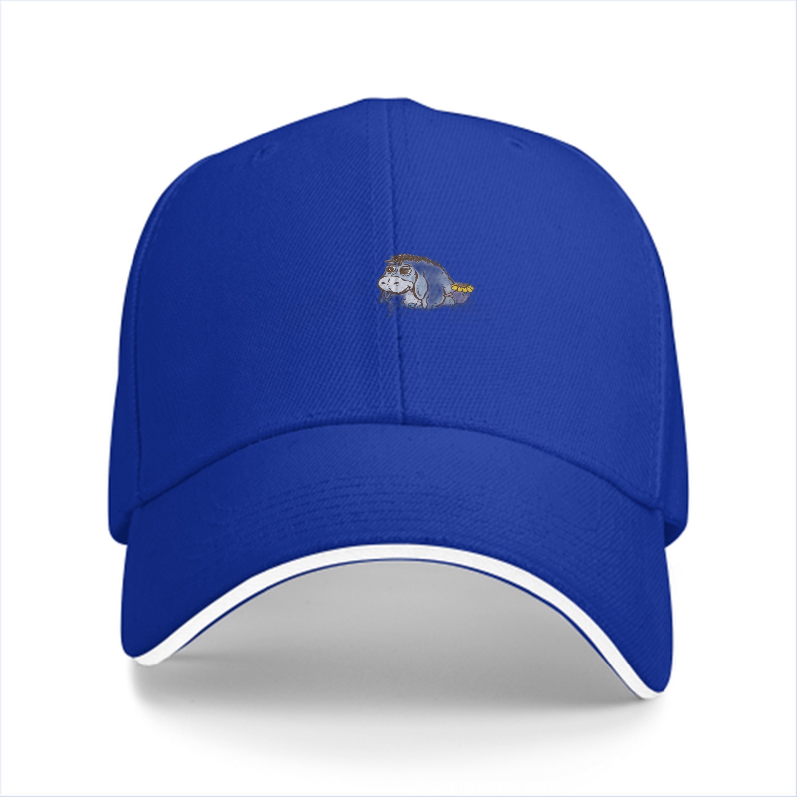 Black Baseball Cap With Small Eeyore Donkey Embroidery