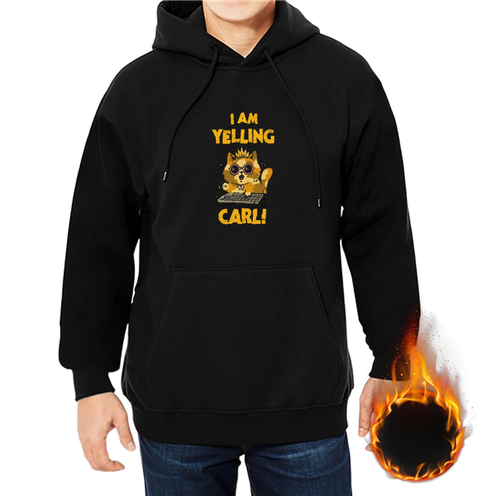 I Am Yelling Carl Hoodie With Raccoon Graphic
