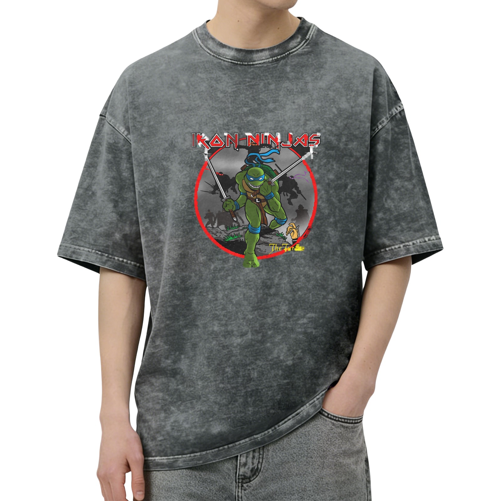 Iron Ninjas Teenage Mutant Ninja Turtles Graphic Stonewashed T-Shirt