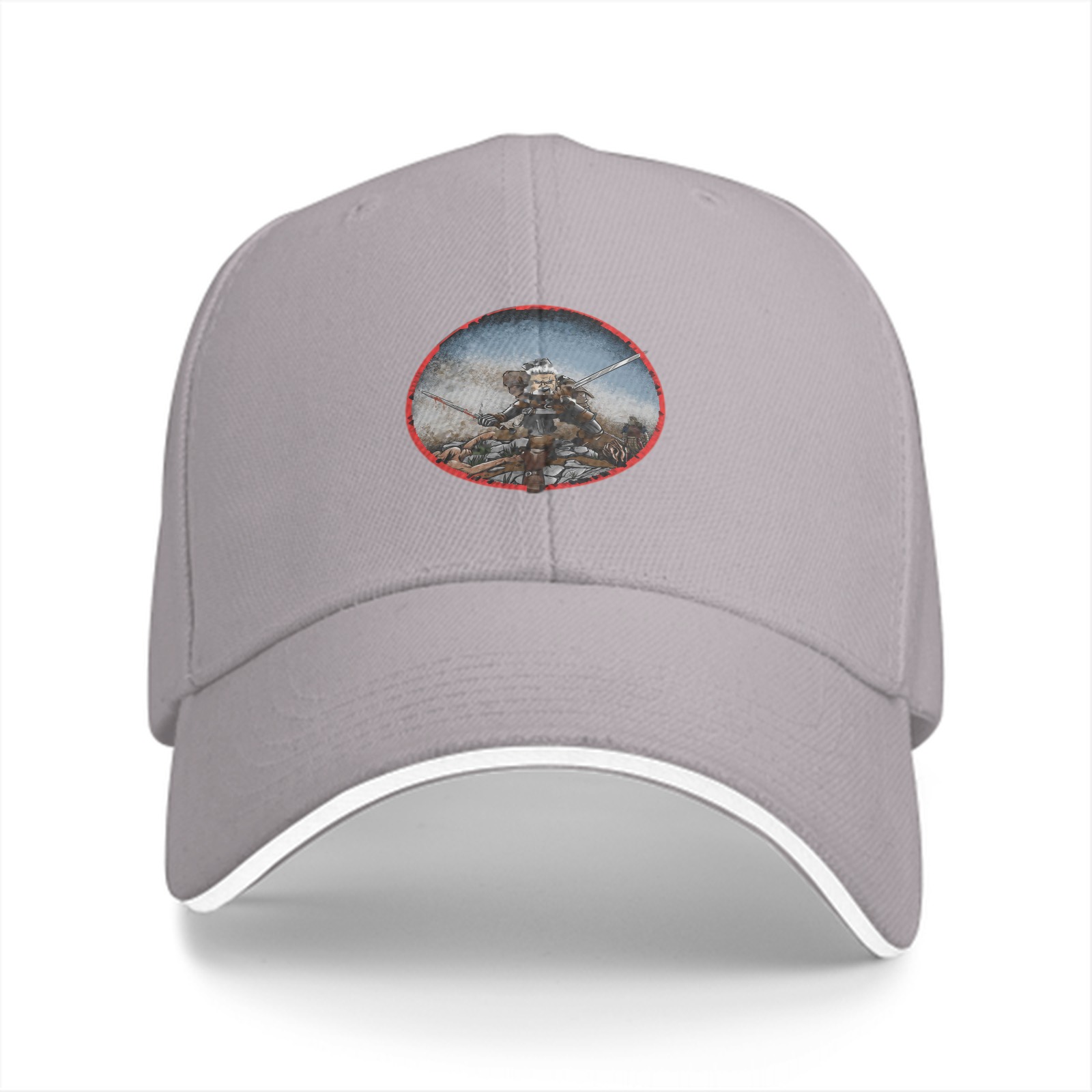 Black baseball cap with warrior battle scene graphic