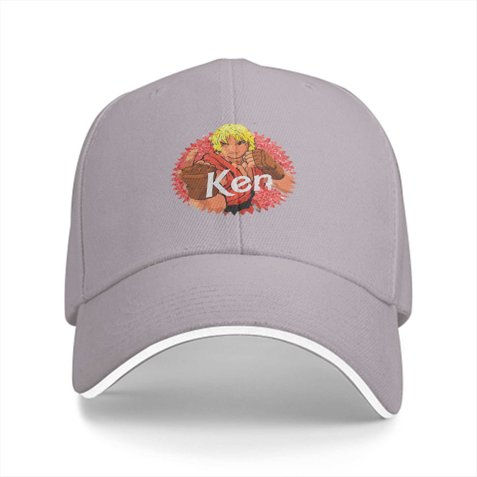 Black Baseball Cap Featuring Street Fighter Ken Design