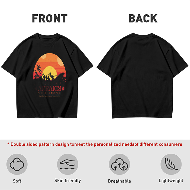 Arrakis Public Transport Sandworm Sunset Silhouette T-Shirt