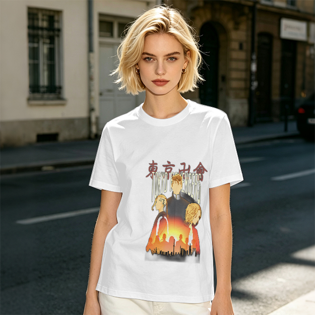 Tokyo Revengers Anime Graphic Print Olive T-Shirt