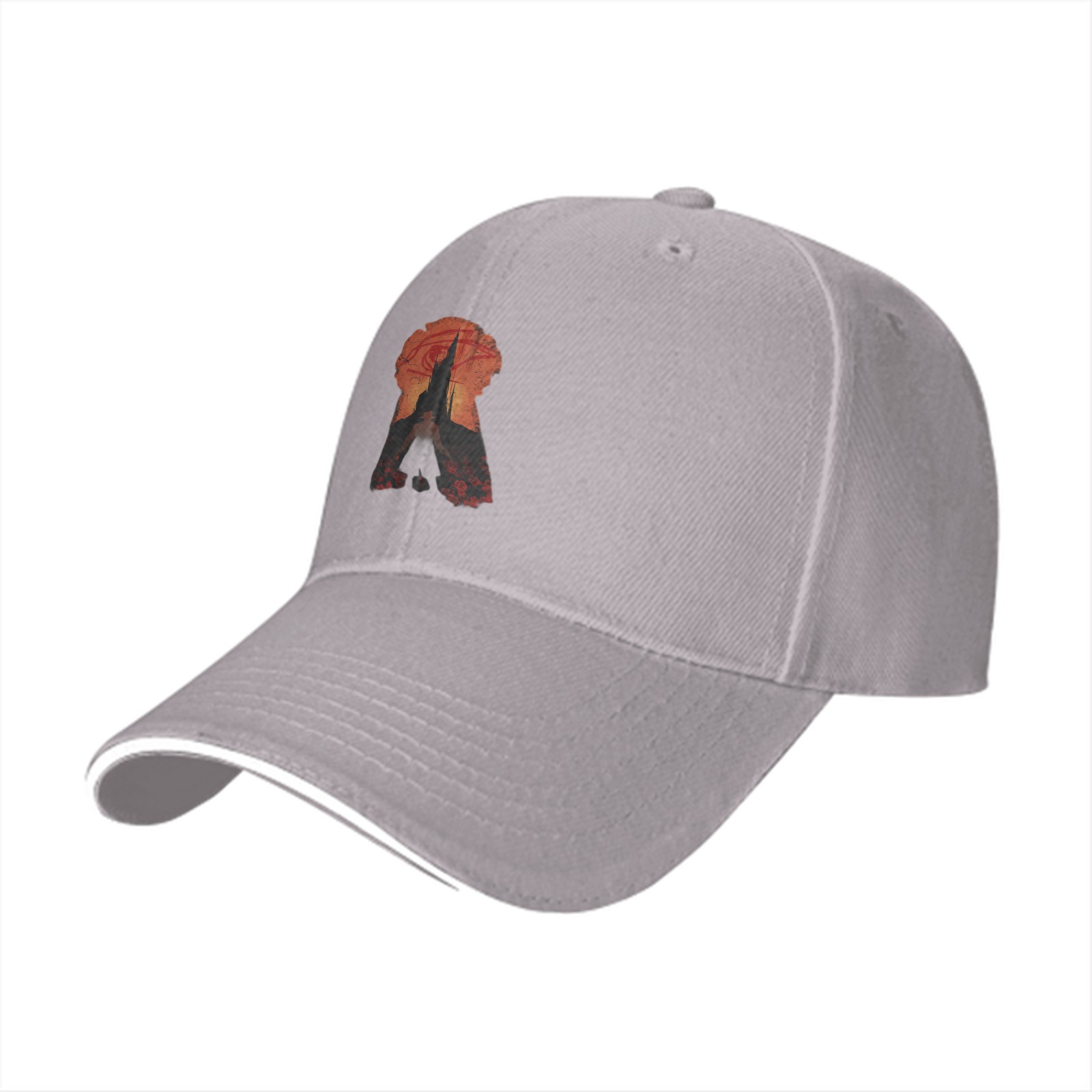 Black Baseball Cap With Keyhole Silhouette Art Print