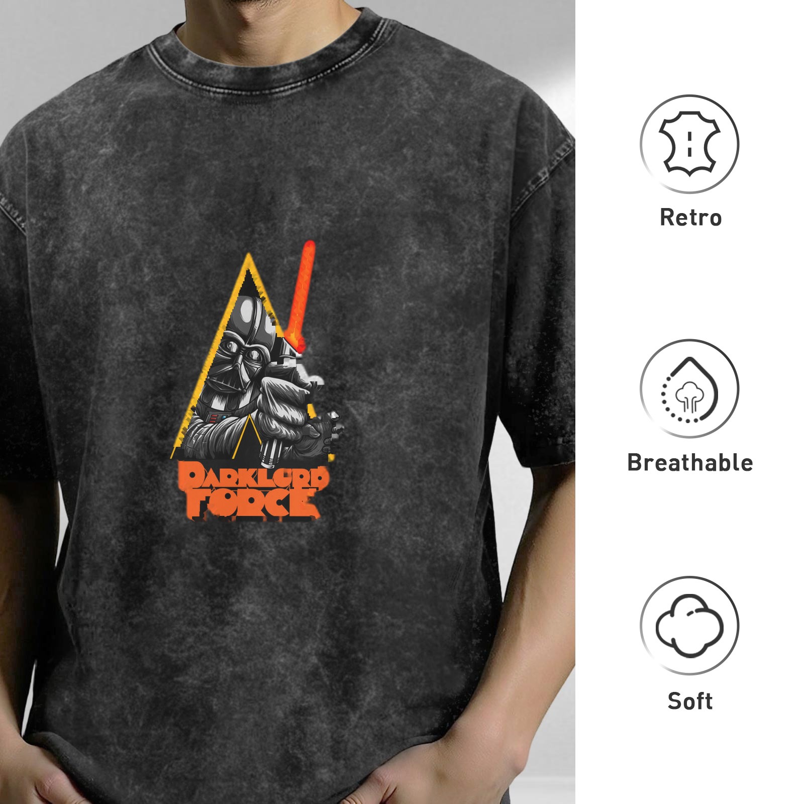Dark Lord Force Graphic Vintage Wash T-Shirt