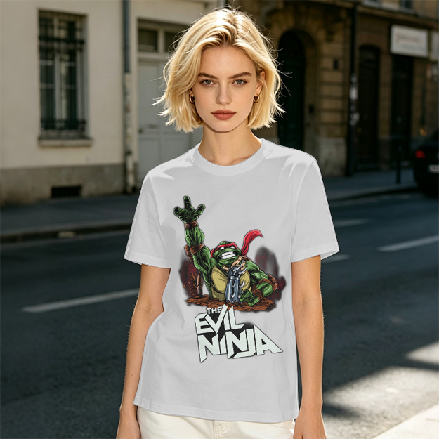 Olive T-Shirt With Evil Ninja Turtle Graphic Print