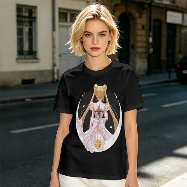 Olive T-shirt with Princess Serenity Back Print