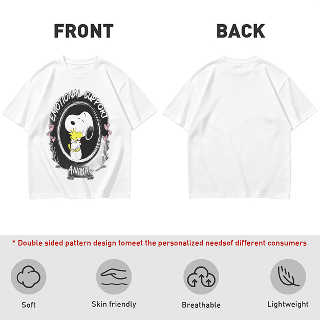 Snoopy and Woodstock Emotional Support Animal Graphic T-Shirt
