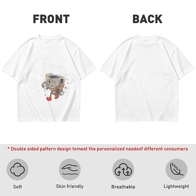 Olive T-Shirt With Wizard Coffee Cup Cartoon Print