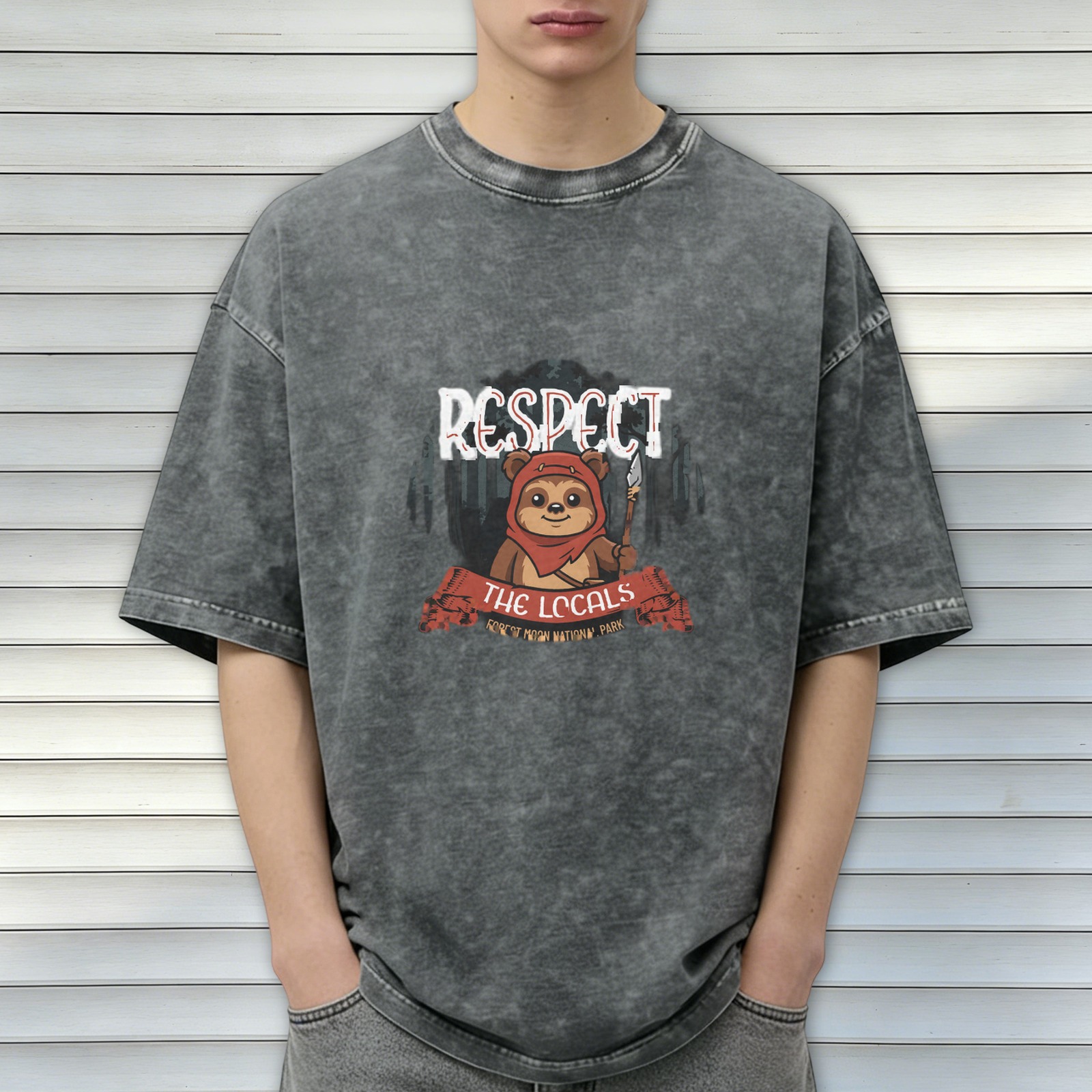 Respect The Locals Ewok Graphic Vintage T-Shirt