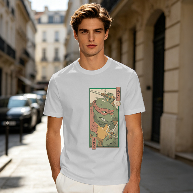 Olive T-shirt with Raphael Teenage Mutant Ninja Turtles Graphic