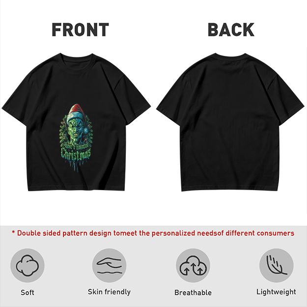 Olive T-Shirt With Scary Green Grinch Christmas Print