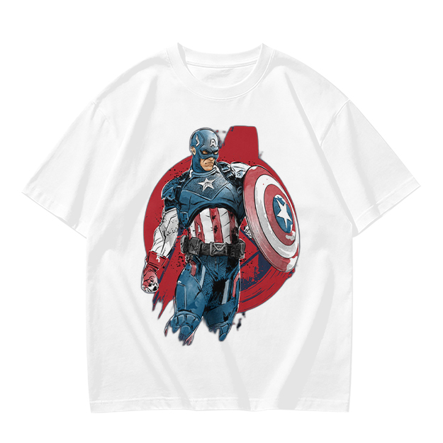 Olive T-shirt with Captain America Graphic Print