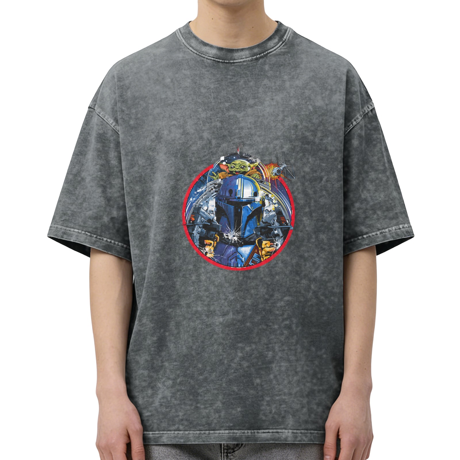 Star Wars The Mandalorian Grogu Graphic Vintage Wash T-Shirt