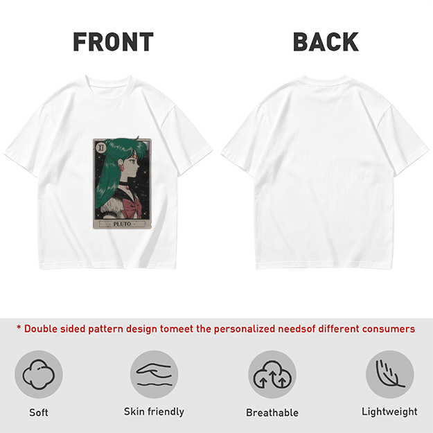 Olive T-Shirt with Sailor Pluto Tarot Card Print