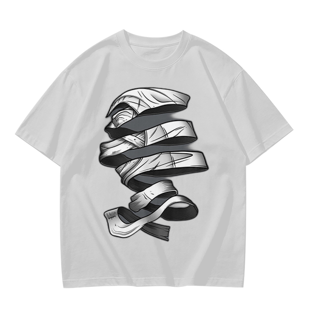 Olive T-Shirt With Twisted Bandage Graphic Print
