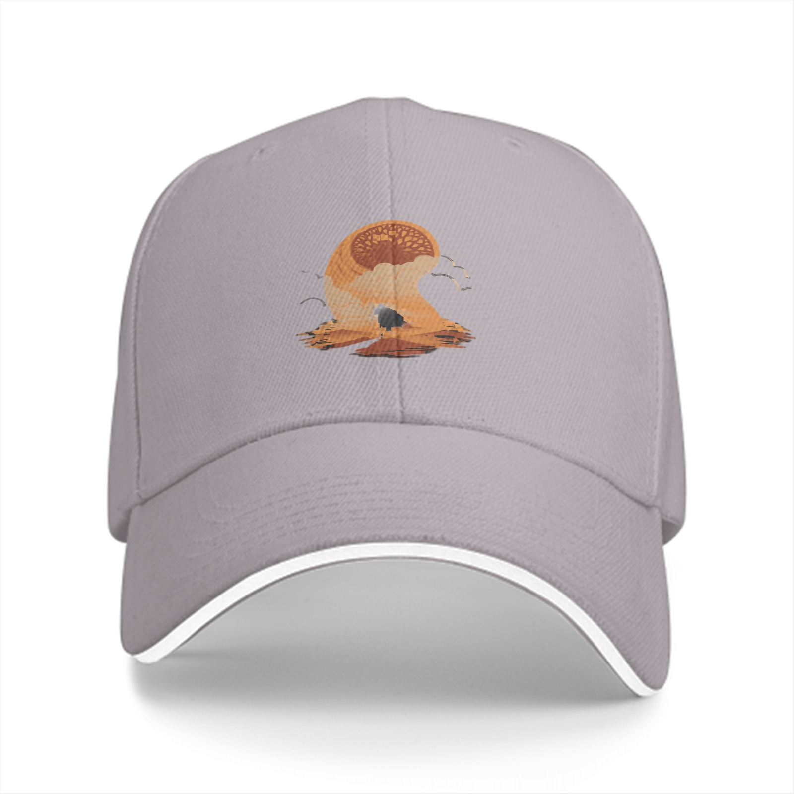 Black Baseball Cap With Desert Sandworm Art Print