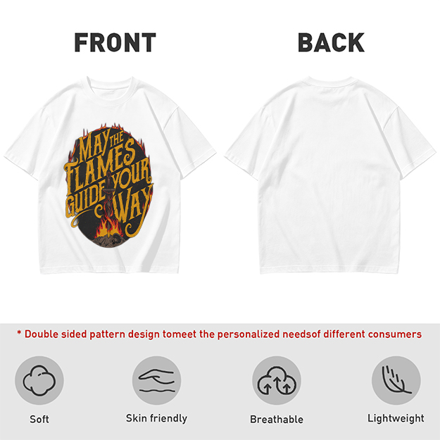 May The Flames Guide Your Way Graphic Olive T-Shirt