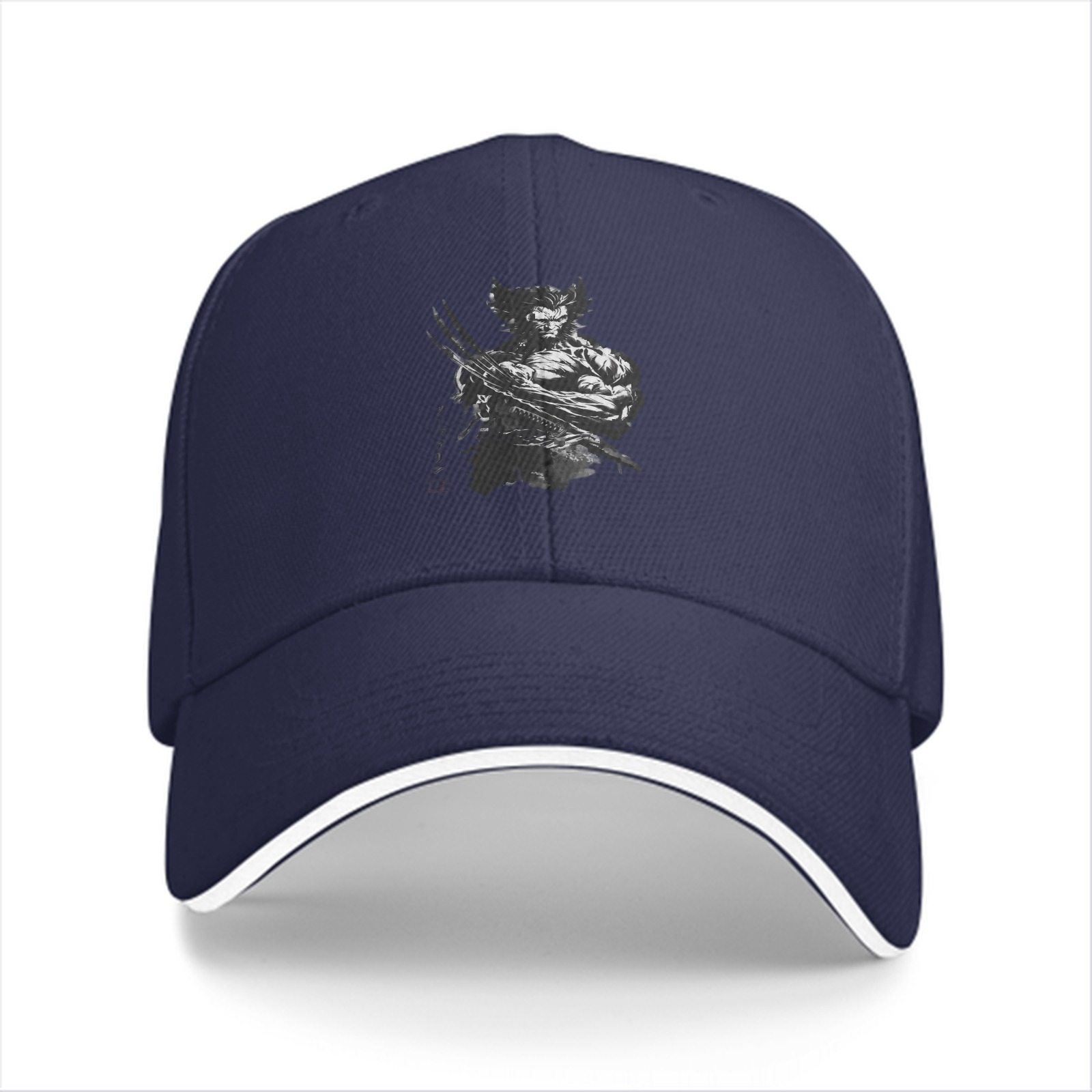Black baseball cap with fierce clawed mutant graphic print