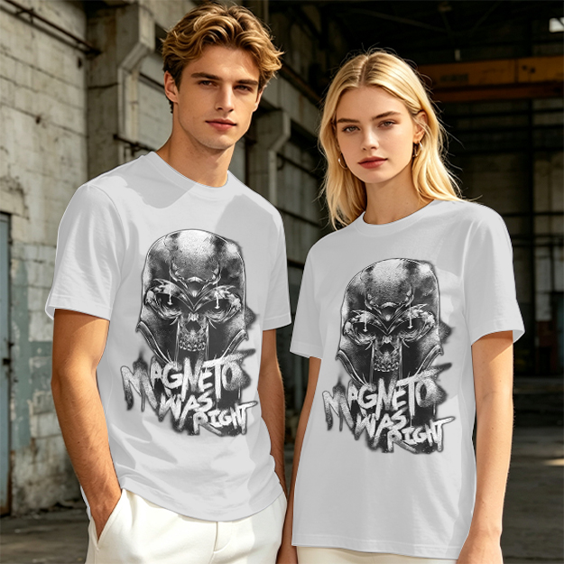 Olive Magneto Graphic T-Shirt with 'Magneto Was Right' Print