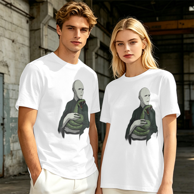 Olive T-shirt with Voldemort and Nagini Graphic Print